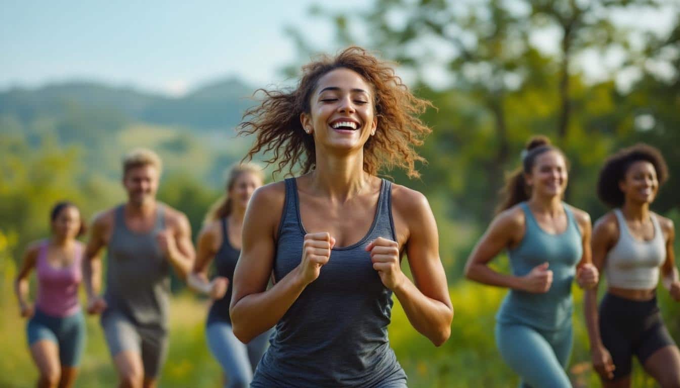 mujer corriendo por la montana